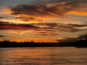 ザンベジ川の夕日